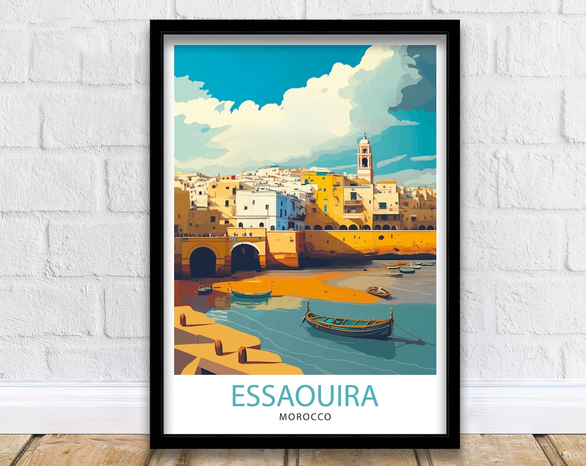 Essaouira Morocco Travel Poster, World Cultural Art
