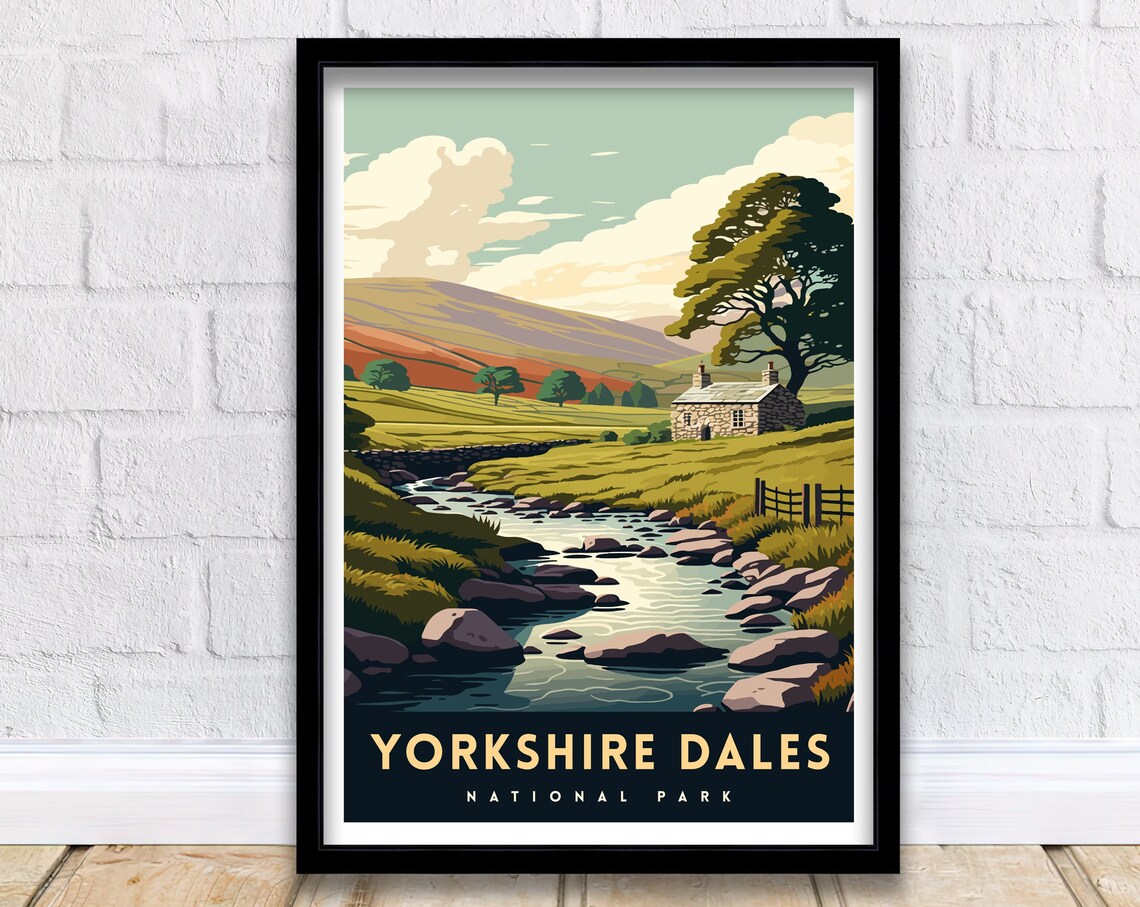 Yorkshire Dales Travel Poster, National Park Print