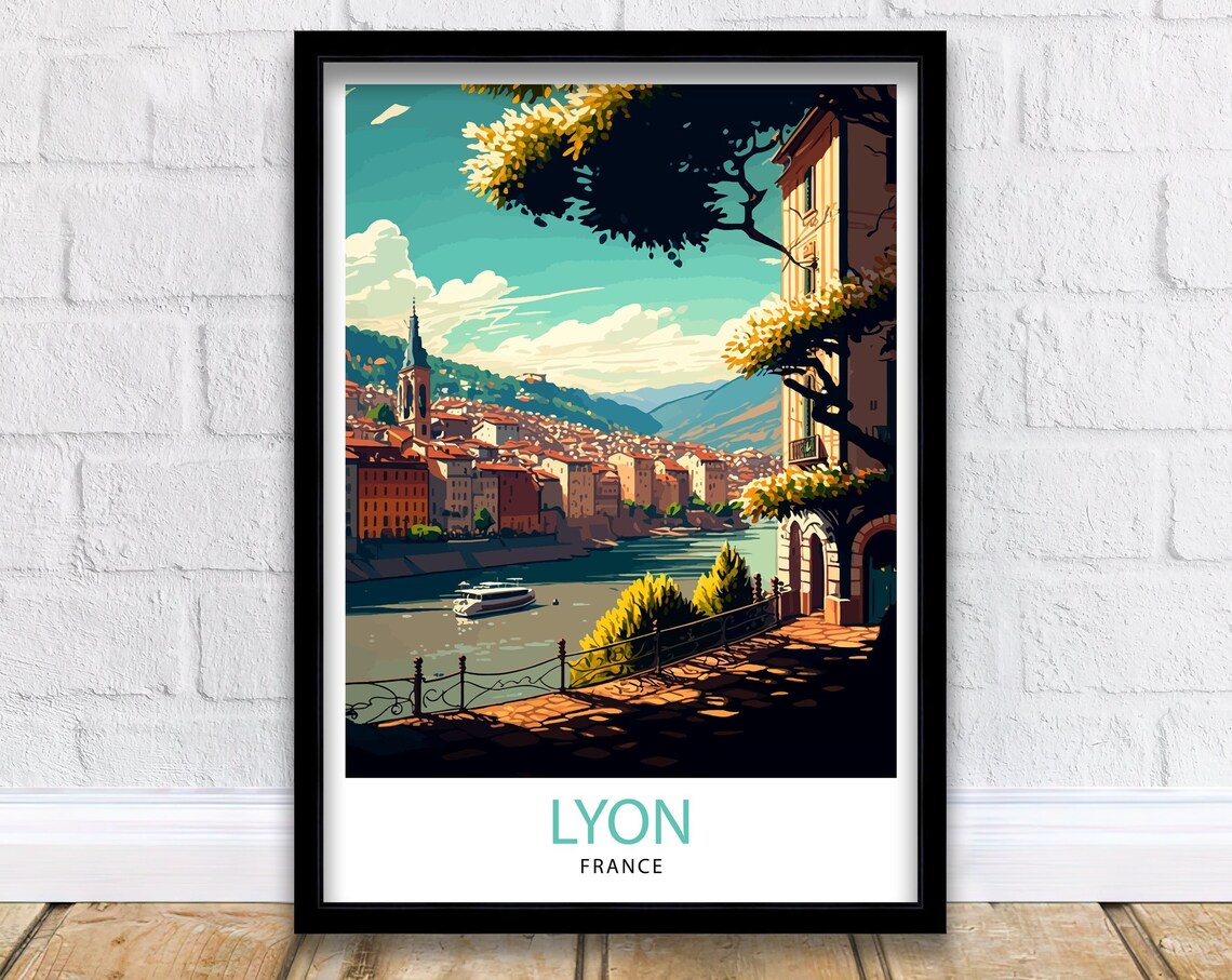 Lyon France Travel Poster, Europe Wall Decor