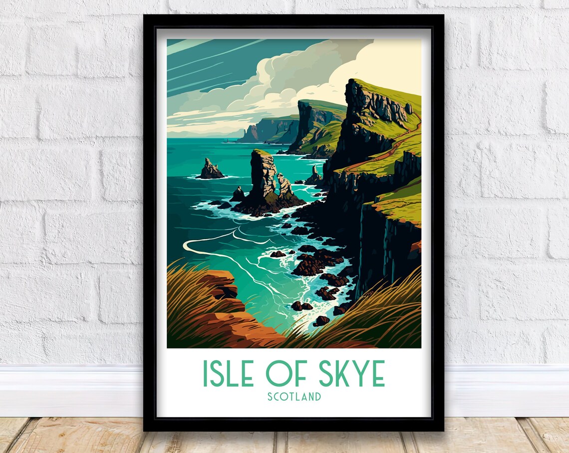 Isle of Skye Travel Poster, Scottish Highlands