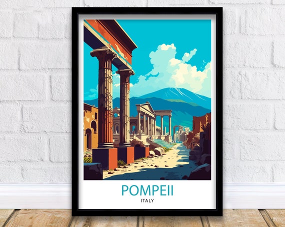 Pompeii Italy Travel Poster, Italy Wall Decor