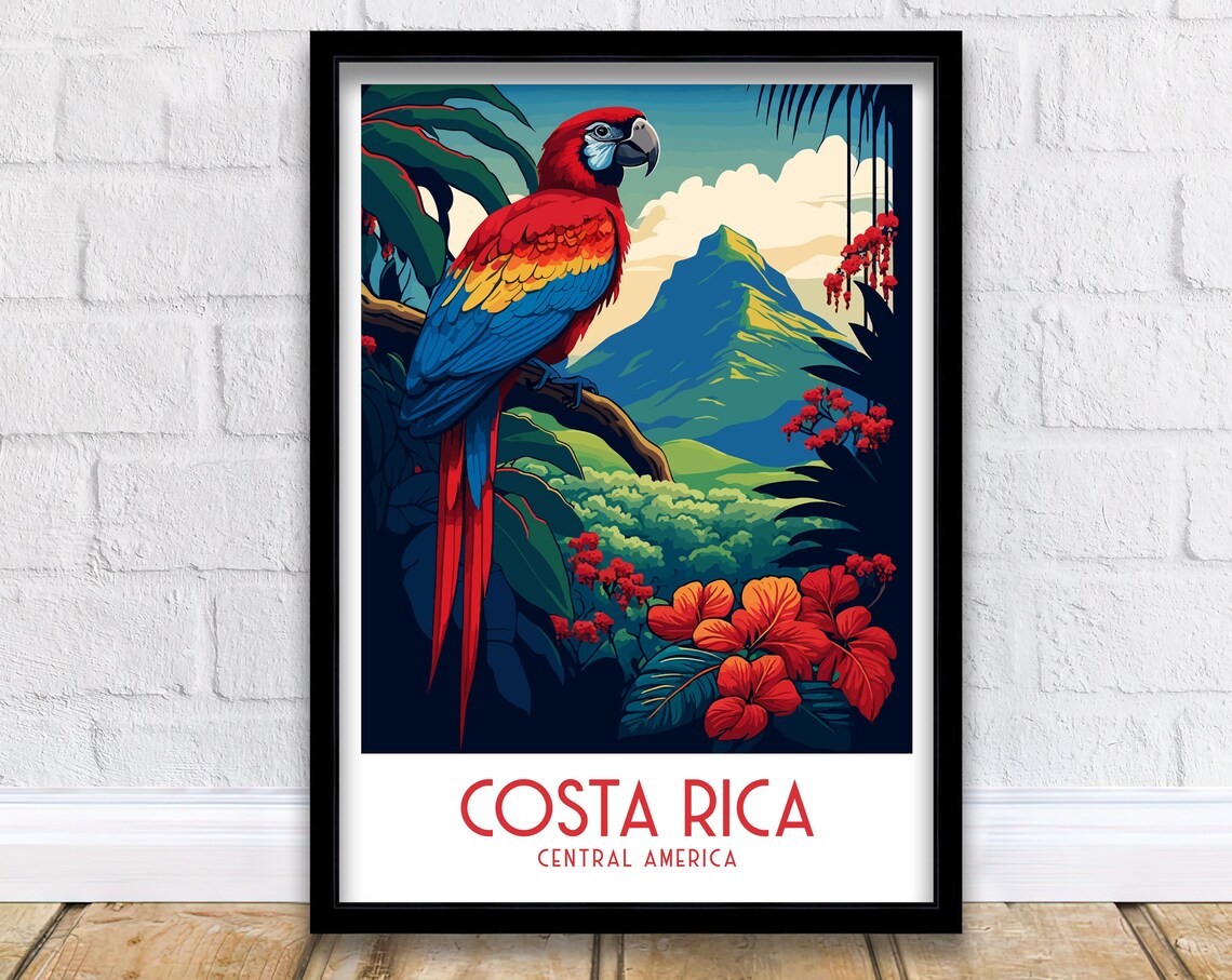 Costa Rica Travel Poster, Latin America Wall Art