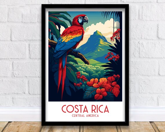 Costa Rica Travel Poster, Latin America Wall Art