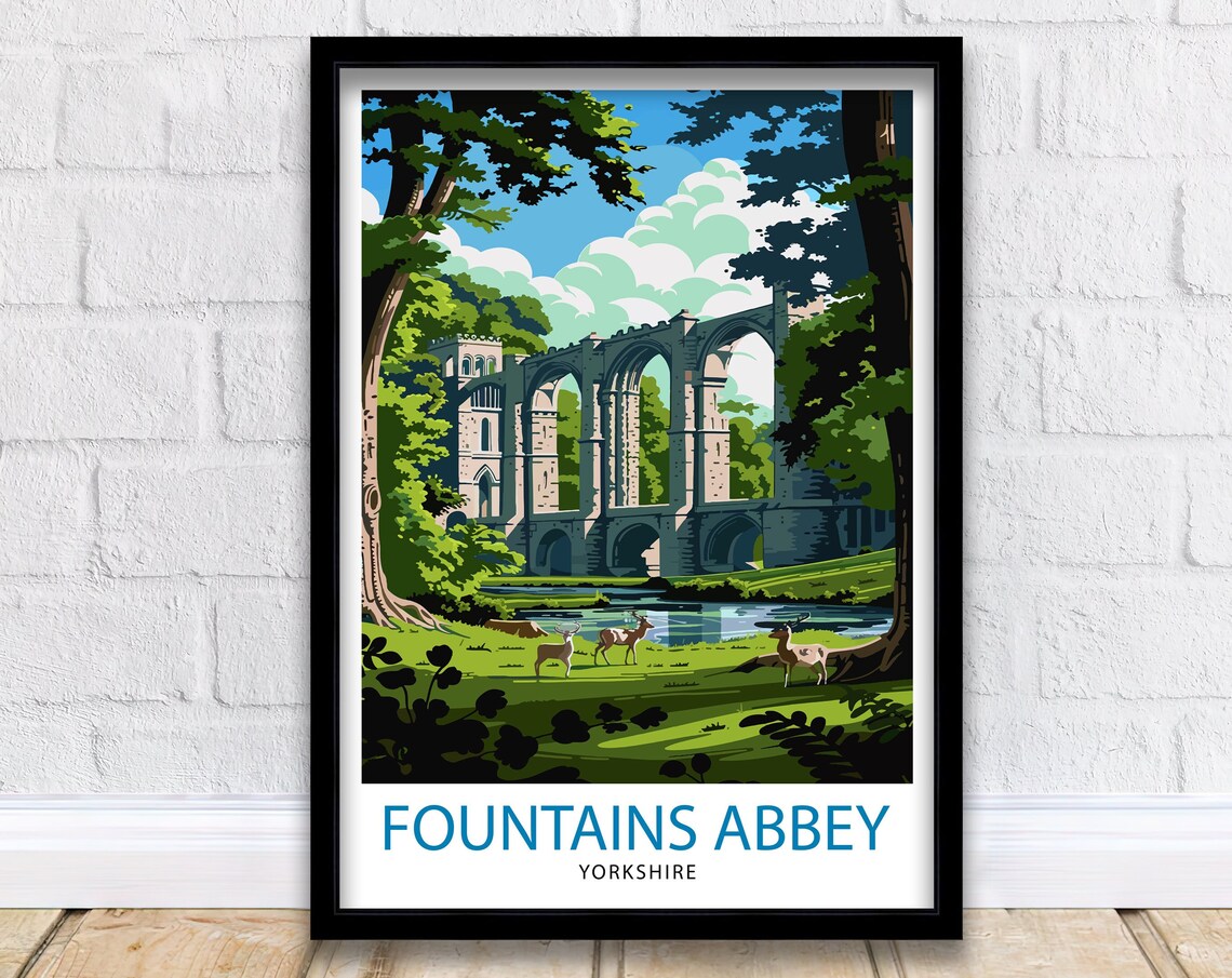 Fountains Abbey England Travel Print Wall Decor Wall Art Fountains Abbey Wall Hanging Home Dcor Fountains Abbey Gift Art Lovers British Art