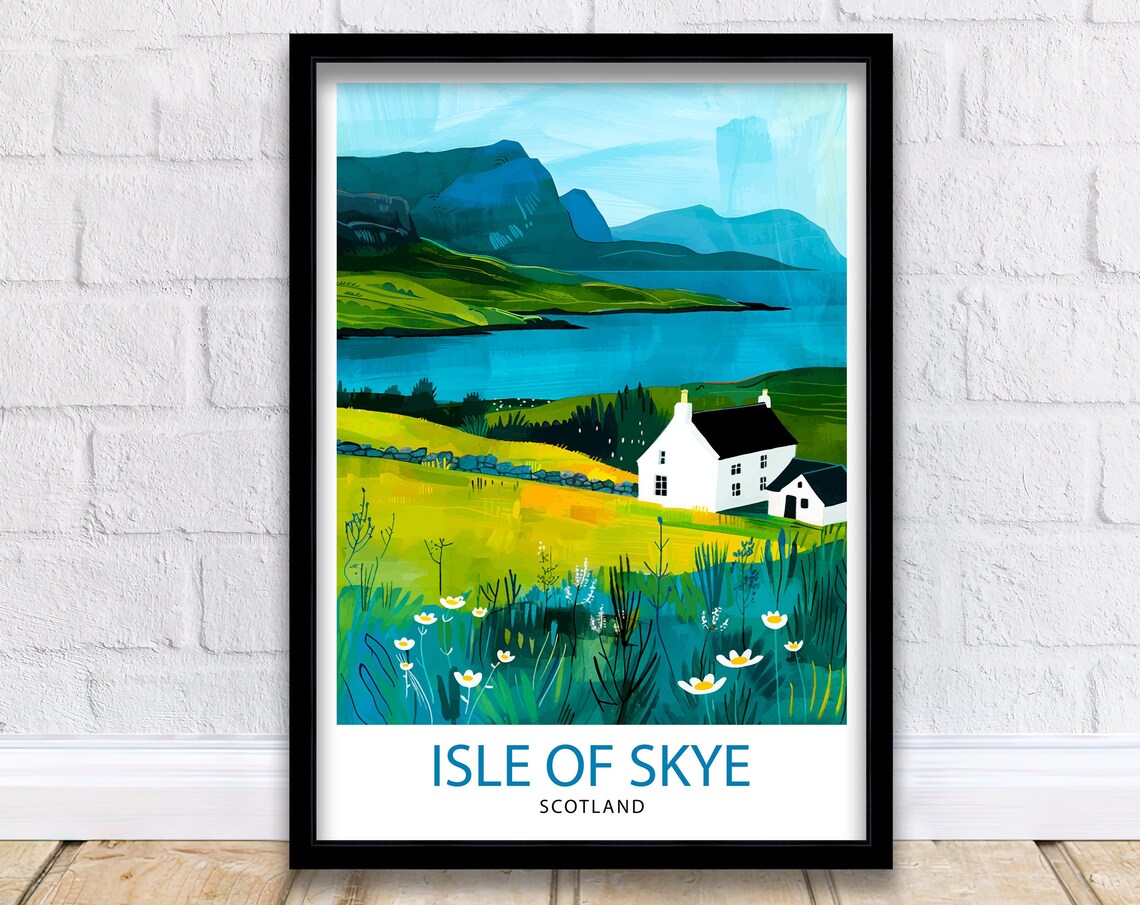Isle Of Skye Scotland Travel Poster, Scottish Decor