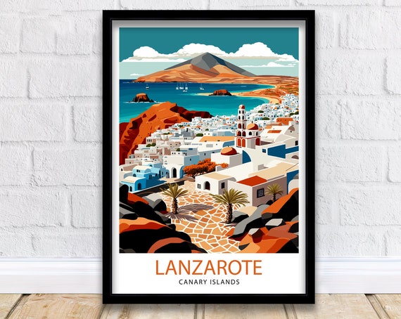 Lanzarote Illustration Travel Poster