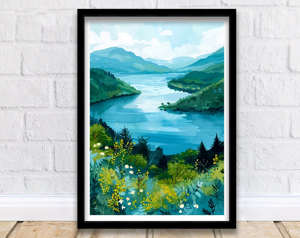 Loch Lomond Scotland Travel Poster, Wall Decor