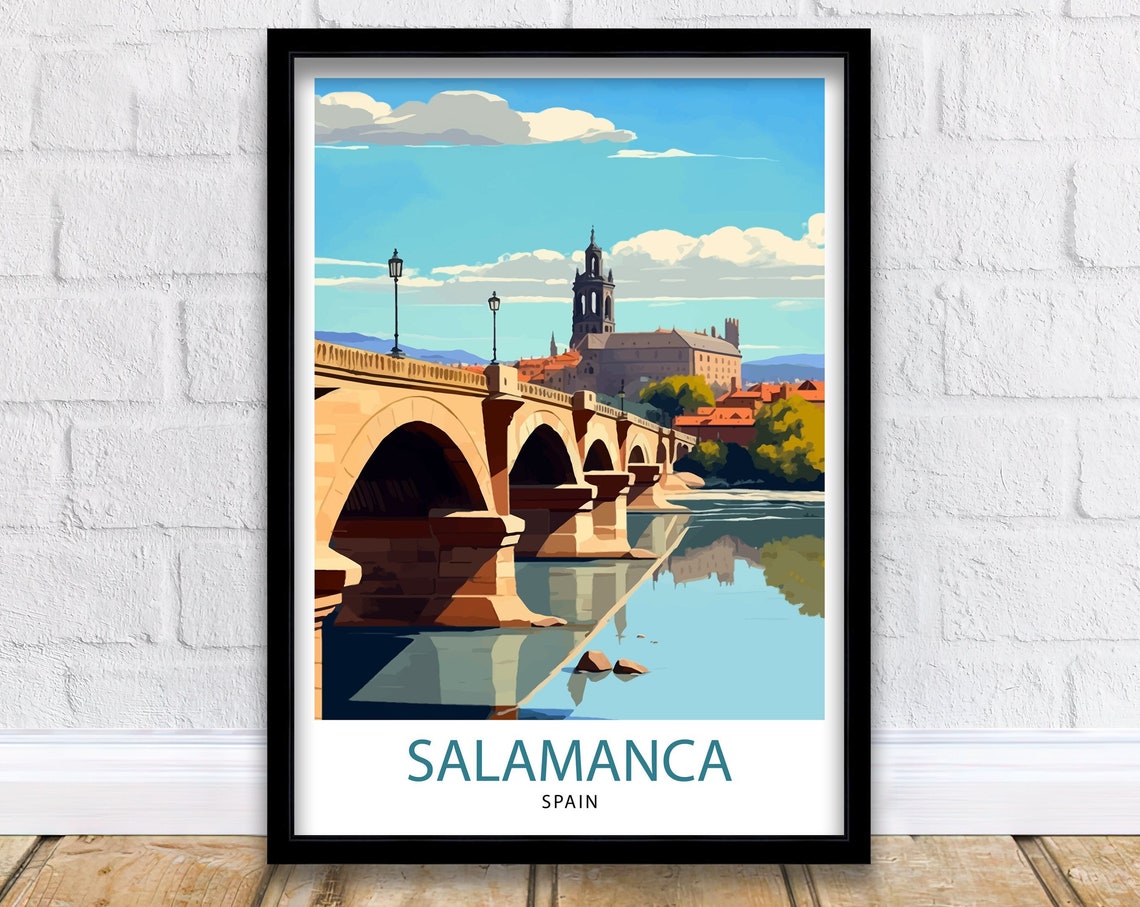 Salamanca Spain Travel Print Salamanca Wall Art Salamanca Illustration Spain Travel Poster Salamanca Gift Spain Home Decor