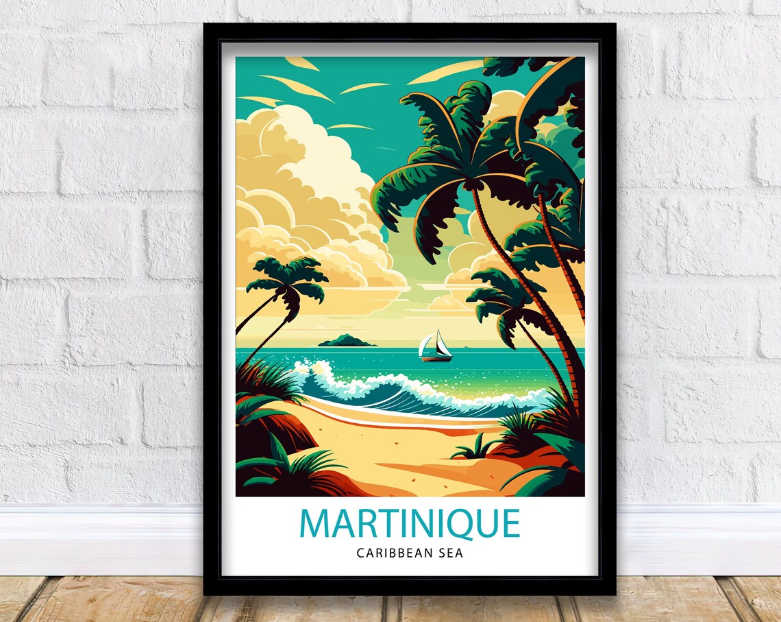 Martinique Travel Poster, Island Wall Decor