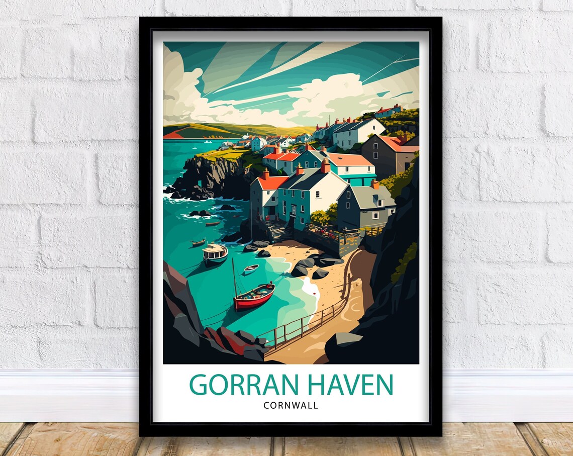 Gorran Haven Cornwall Travel Poster, Home Decor