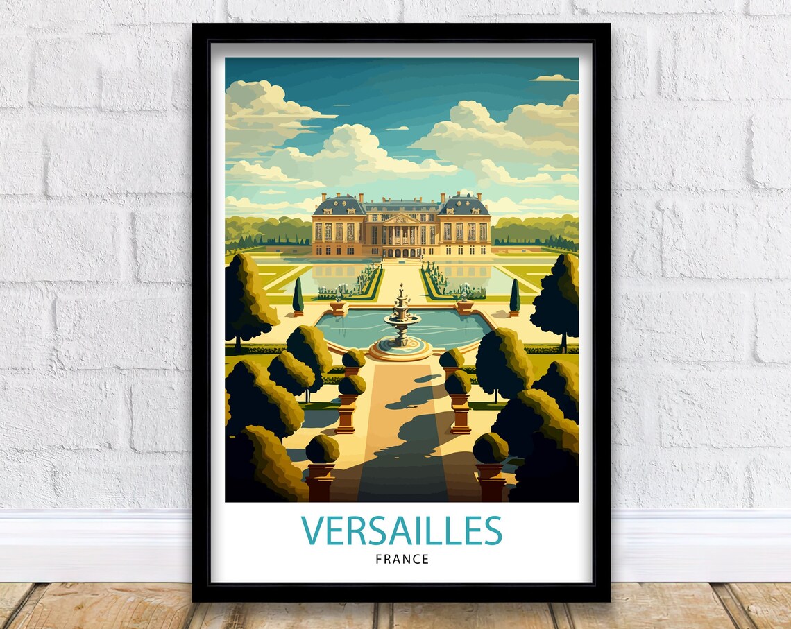 Versailles France Grand Palace Formal Gardens Fountain View Poster