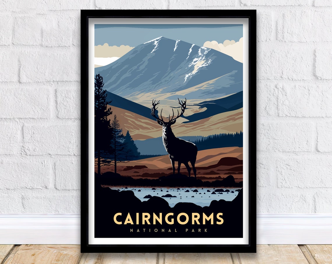 Cairngorms National Park Travel Print National Park Scotland Cairngorms Print Travel Poster Scottish Highlands Cairngorms Poster