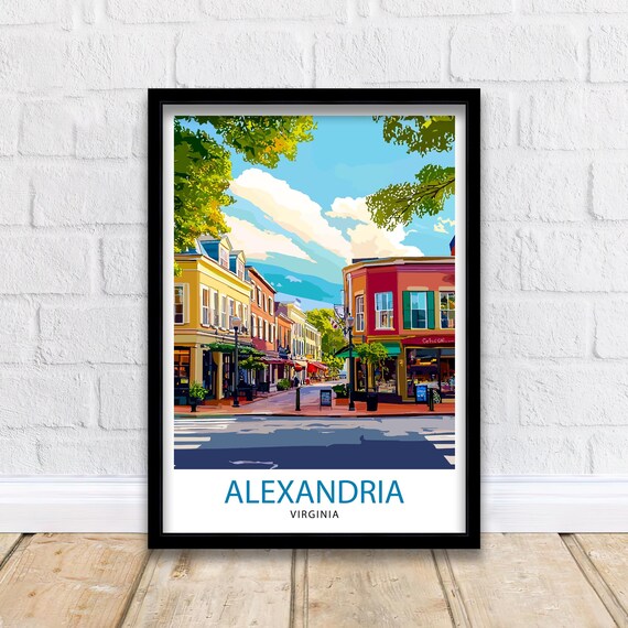 Alexandria Virginia Historic Old Town Brick Street Travel Poster