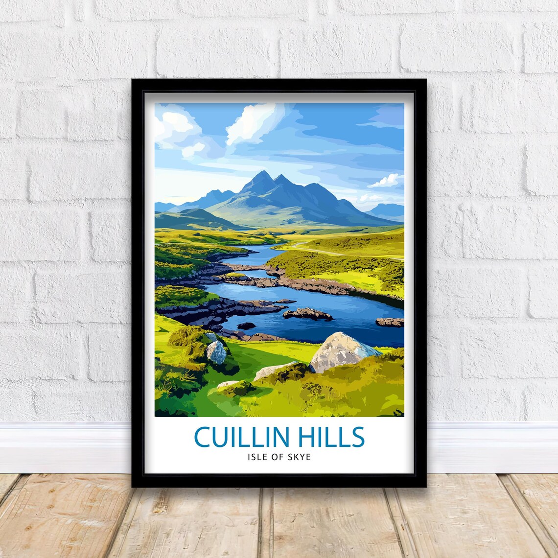 Cuillin Hills Scotland Travel Poster, Scottish Highlands