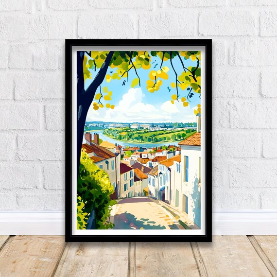 Bordeaux France Old Town Street River View Sunlit Scene Poster