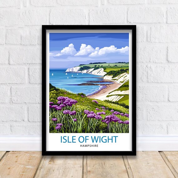 Isle Of Wight England Travel Poster, British Decor