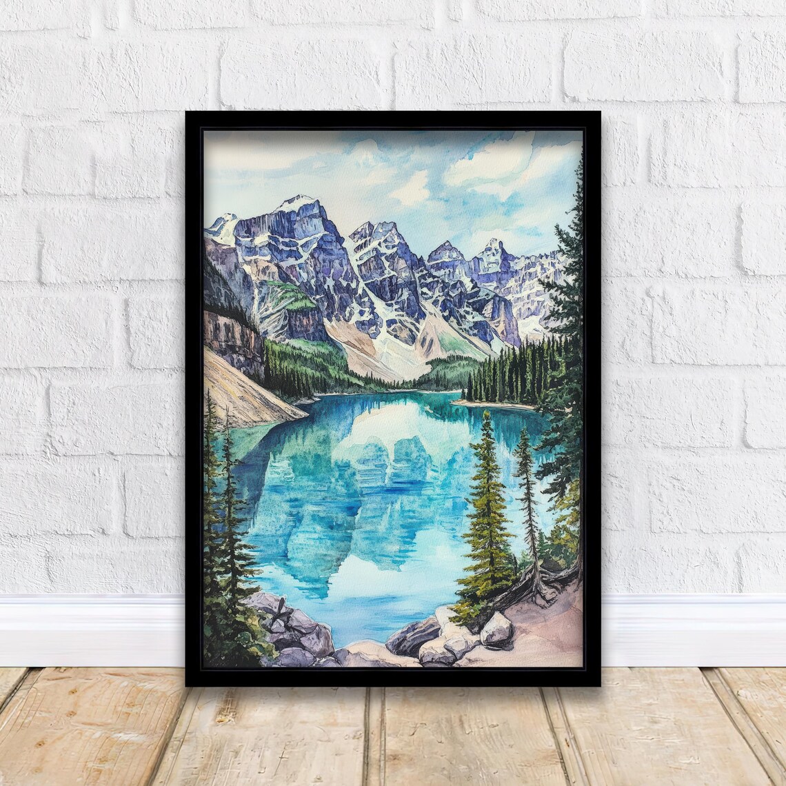 Banff Watercolor Painting, Canadian Landscape Art Print