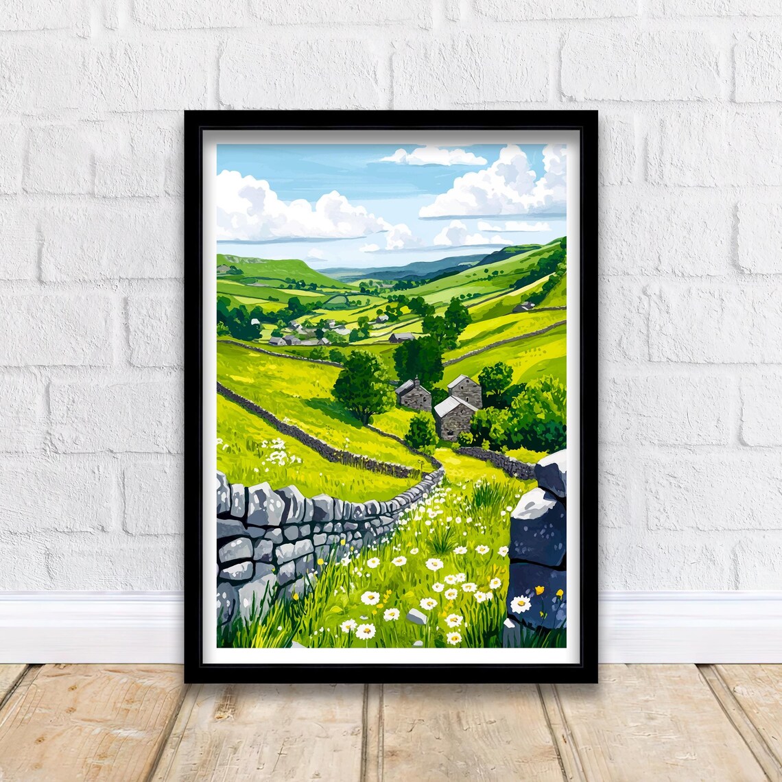 Peak District Travel Poster, English Countryside