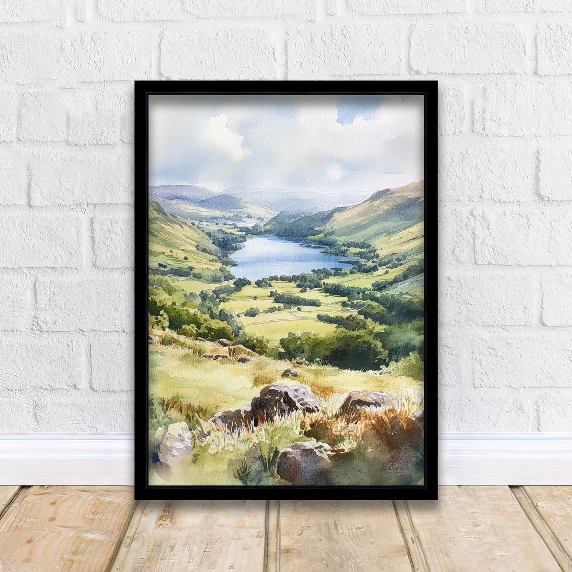 Cat Bells Watercolor Painting, Lake District Art Print