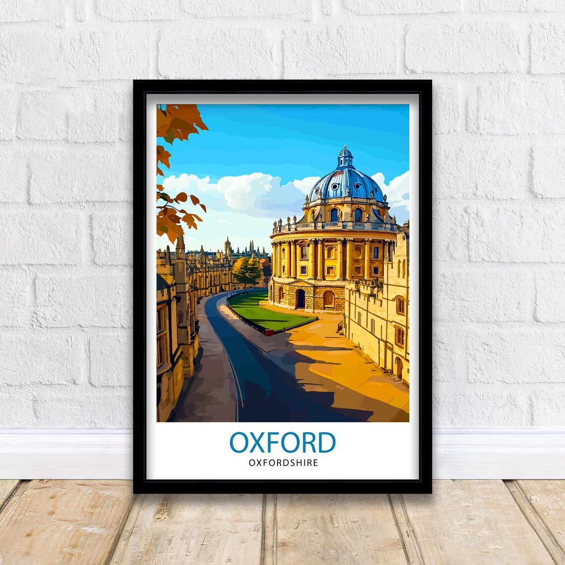 Oxford England Travel Poster, Oxford University Decor