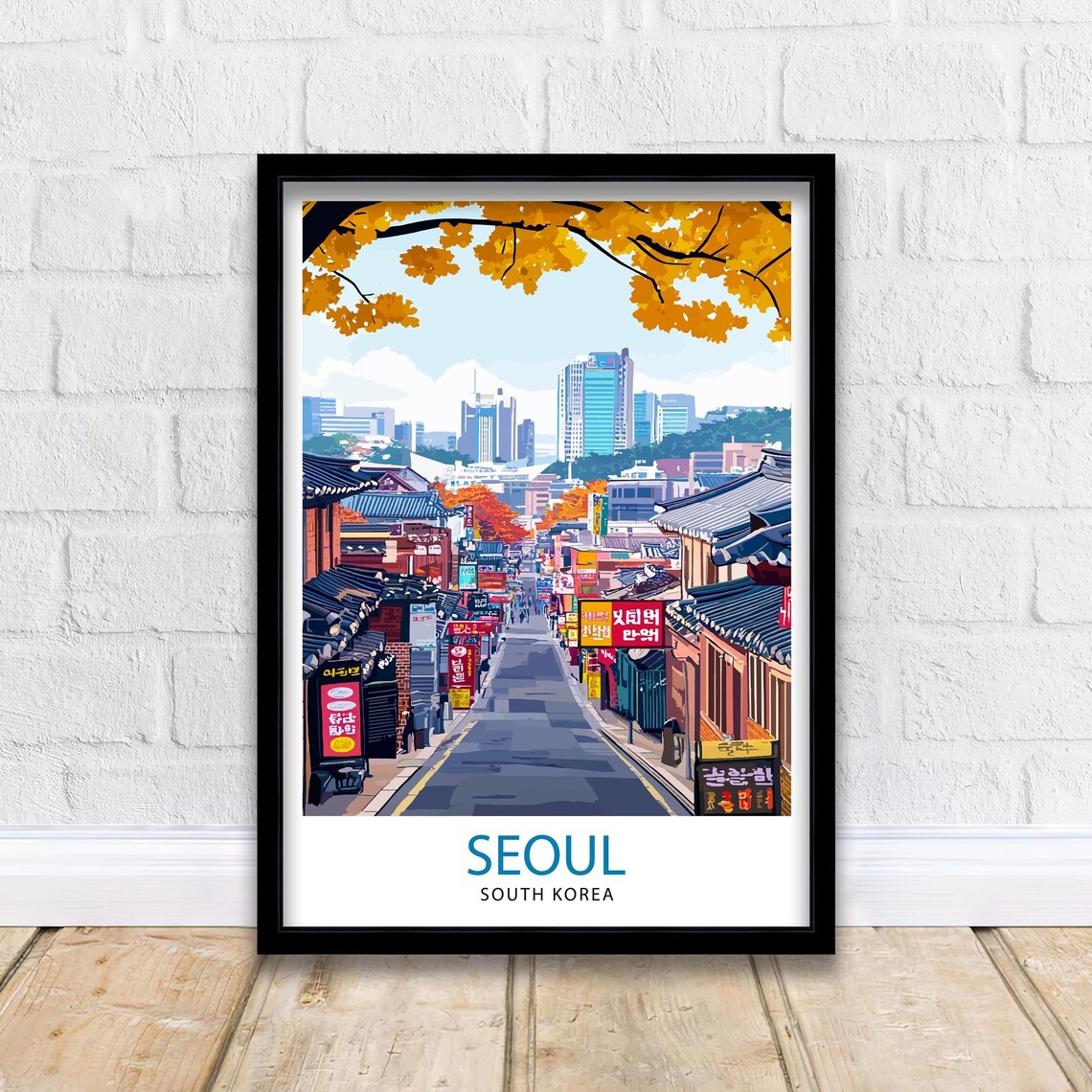 Seoul South Korea Travel Print Wall Decor Wall Art Seoul Cityscape Wall Hanging Home Dcor Korean Capital Gift Art Lovers Urban Print