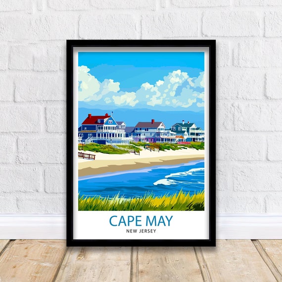 Cape May New Jersey Travel Print Wall Decor Wall Art Cape May Beach Scene Wall Hanging Home Dcor Coastal Gift Art Lovers Scenic Print