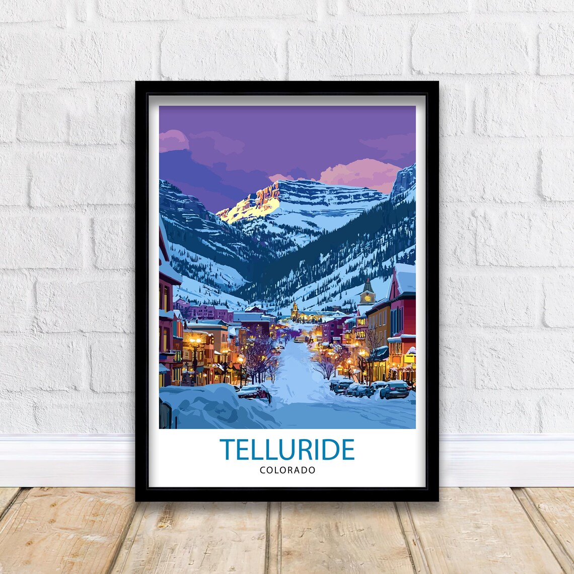 Telluride Colorado Travel Poster, Mountain Town