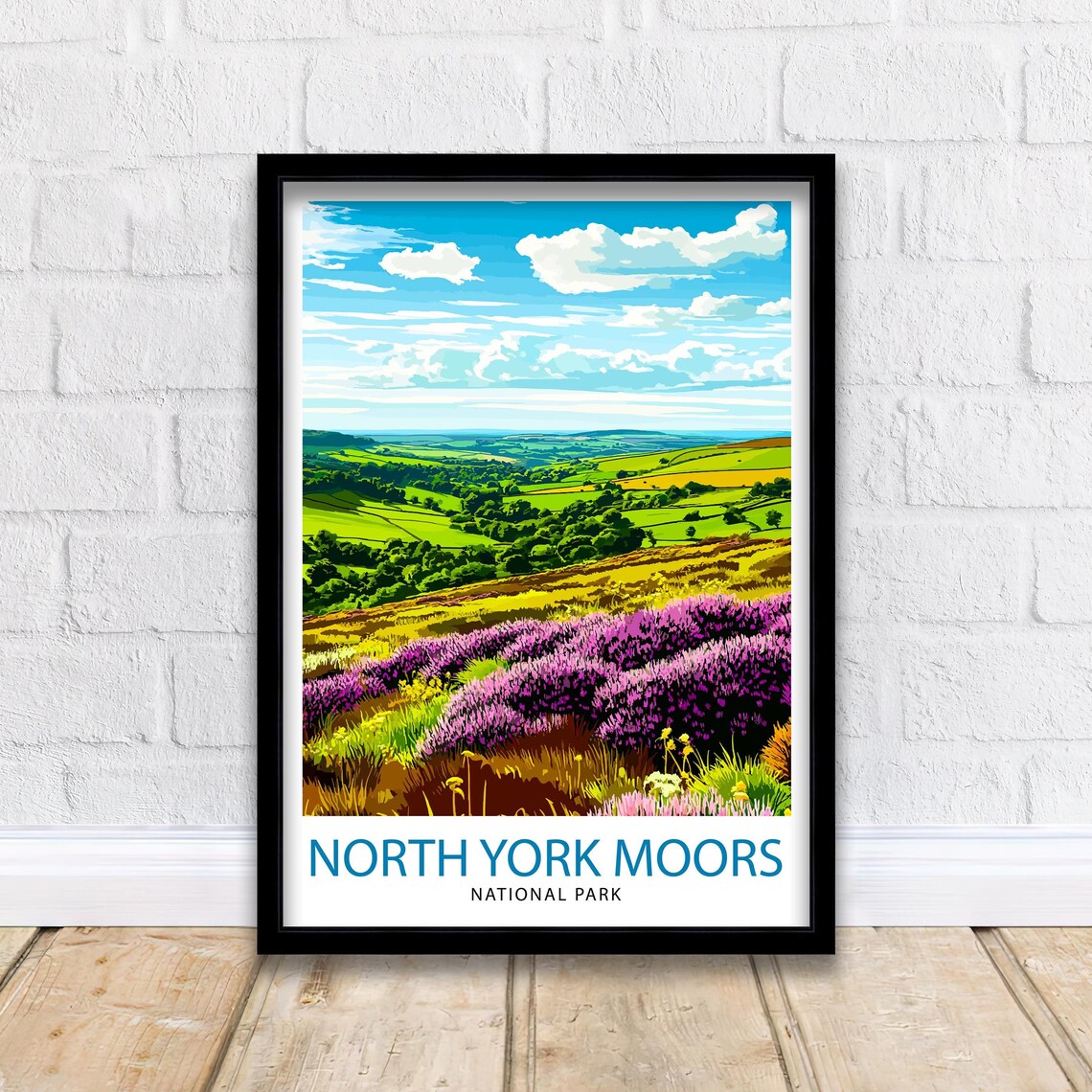 North York Moors England Travel Poster, British Landscape