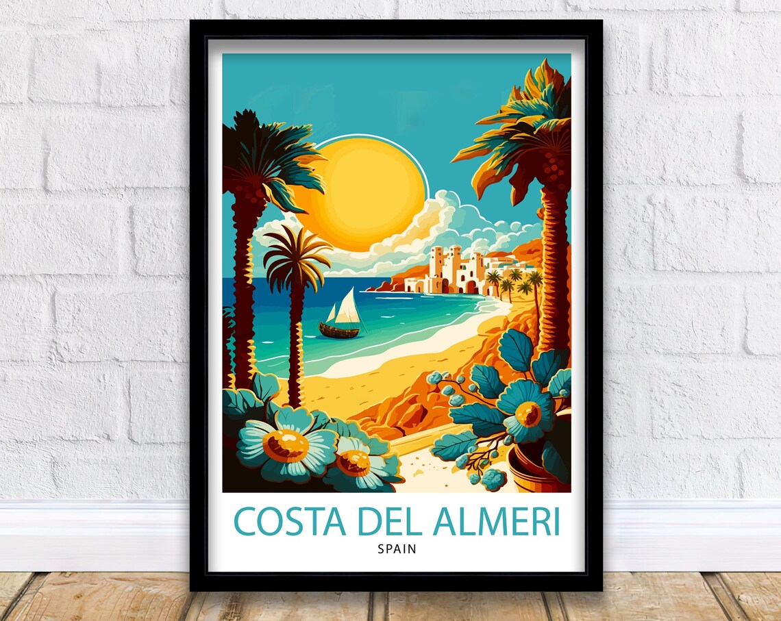 Costa Del Almeria Travel Poster, Spain Coastal Decor