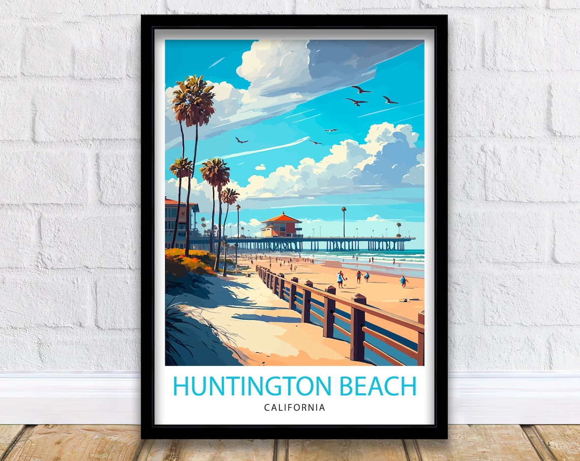 Huntington Beach California Travel Print Art Print
