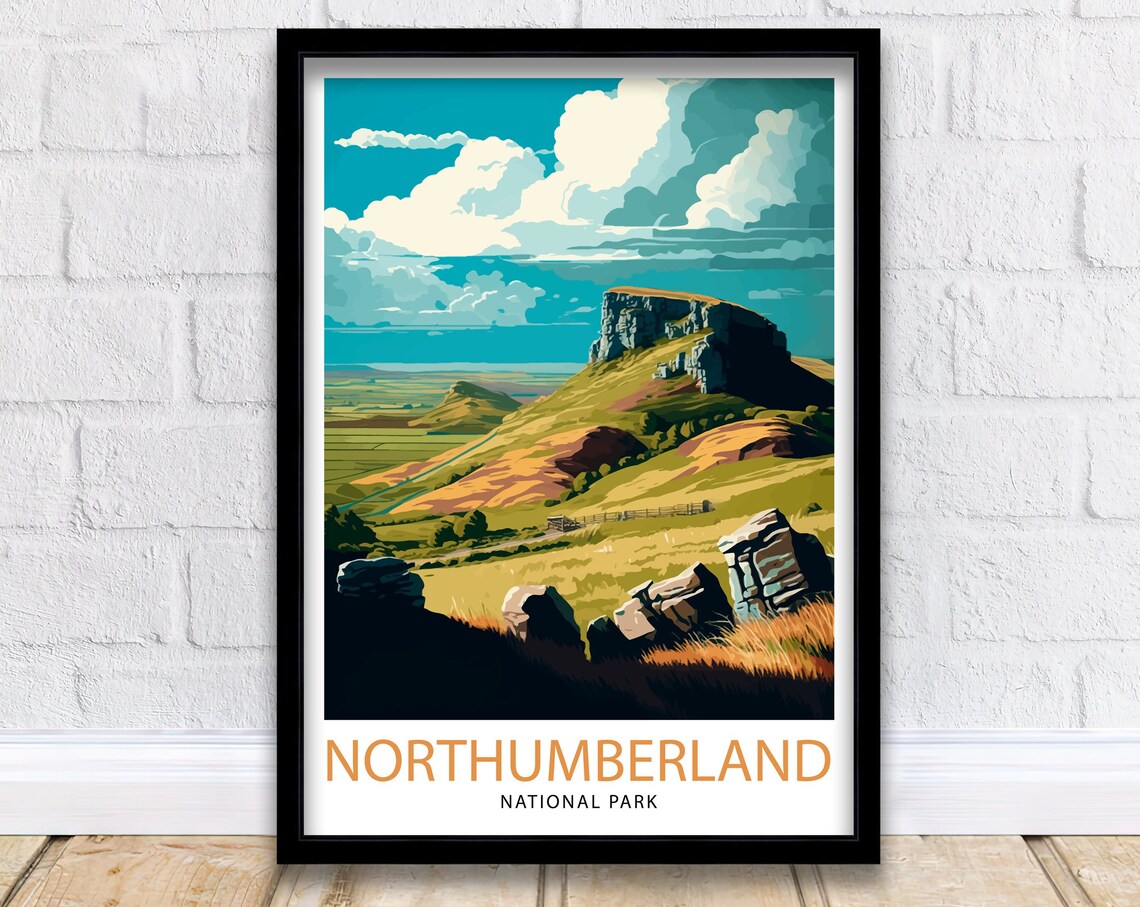 Northumberland National Park Travel Poster, Home Decor
