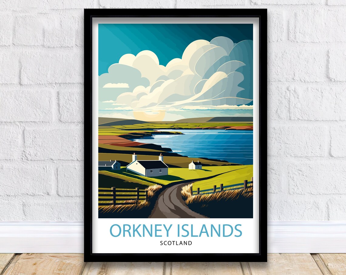 Orkney Islands Travel Poster, Scotland Travel Art
