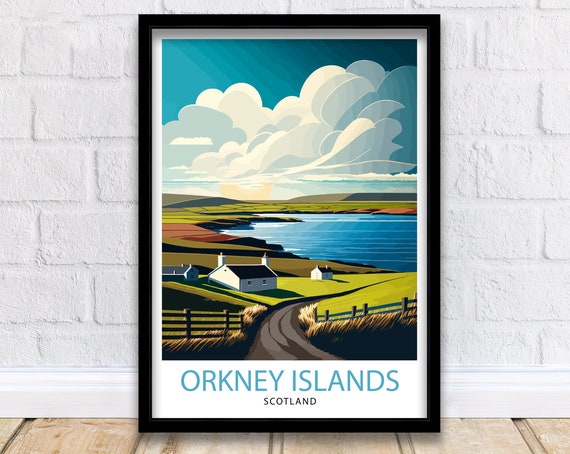 Orkney Islands Travel Poster, Scotland Travel Art