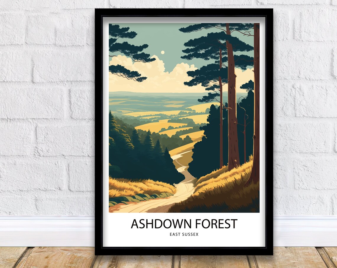 Ashdown Forest English Countryside Travel Poster