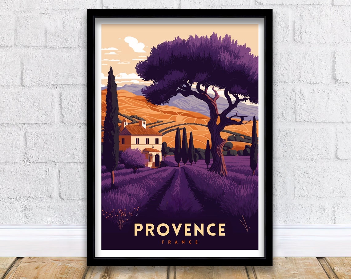 Provence France Trave Print Provence Wall Art France Travel Poster Home Living Decor Provence France Illustration Gift For Travel Lovers