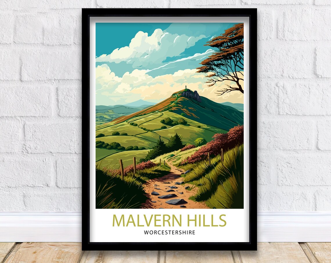 Malvern Hills Herefordshire Travel Poster