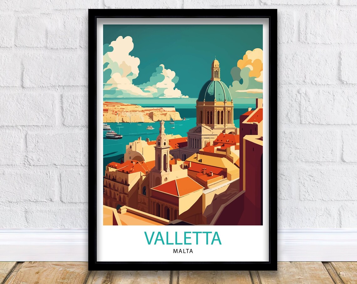 Valletta Malta Travel Poster, Malta Wall Art