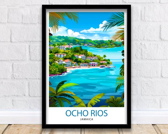 Ocho Rios Jamaica Travel Print Wall Decor Wall Art Ocho Rios Wall Hanging Home Dcor Ocho Rios Gift Art Lovers Jamaican Art Lover Gift