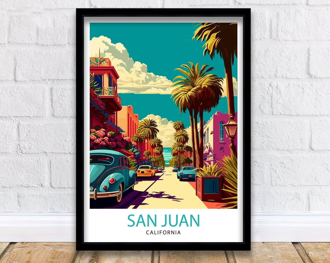 San Juan California Travel Print San Juan Wall Art San Juan Home Decor San Juan Illustration California Travel Poster San Juan Gift