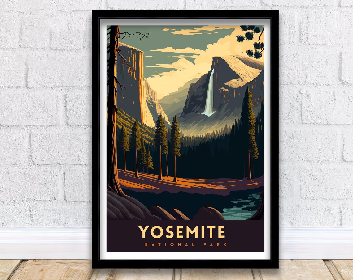 Yosemite National Park Travel Poster, Yosemite