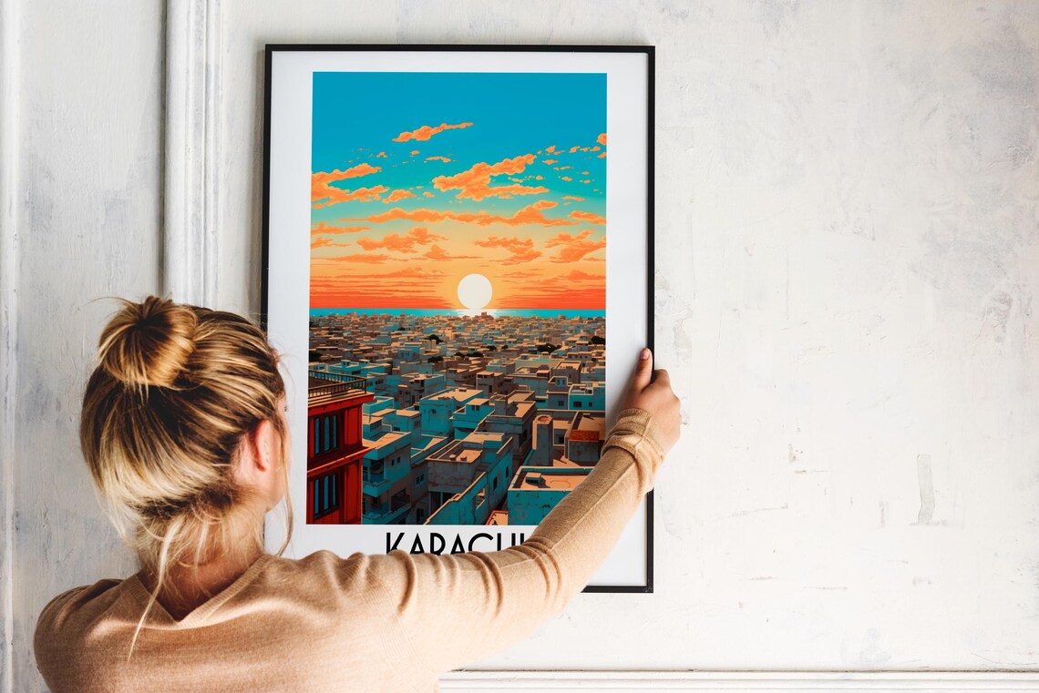 Karachi Travel Poster, Pakistan Home Decor Print - Image 2