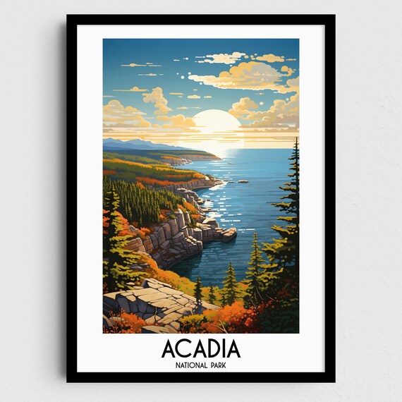 Acadia National Park Maine Rocky Coast Pine New Travel Poster