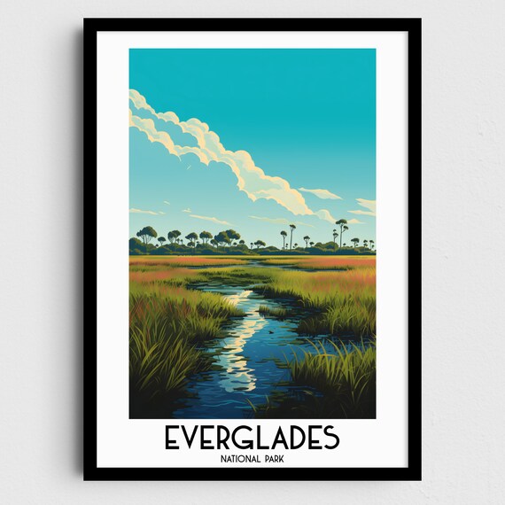 Everglades National Park Florida Wetlands Stream Cypress Scenic Poster
