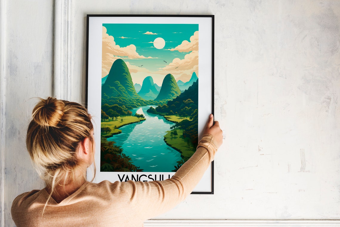 Yangshuo China Karst Peaks Li River Valley Scenic Travel Poster - Image 2