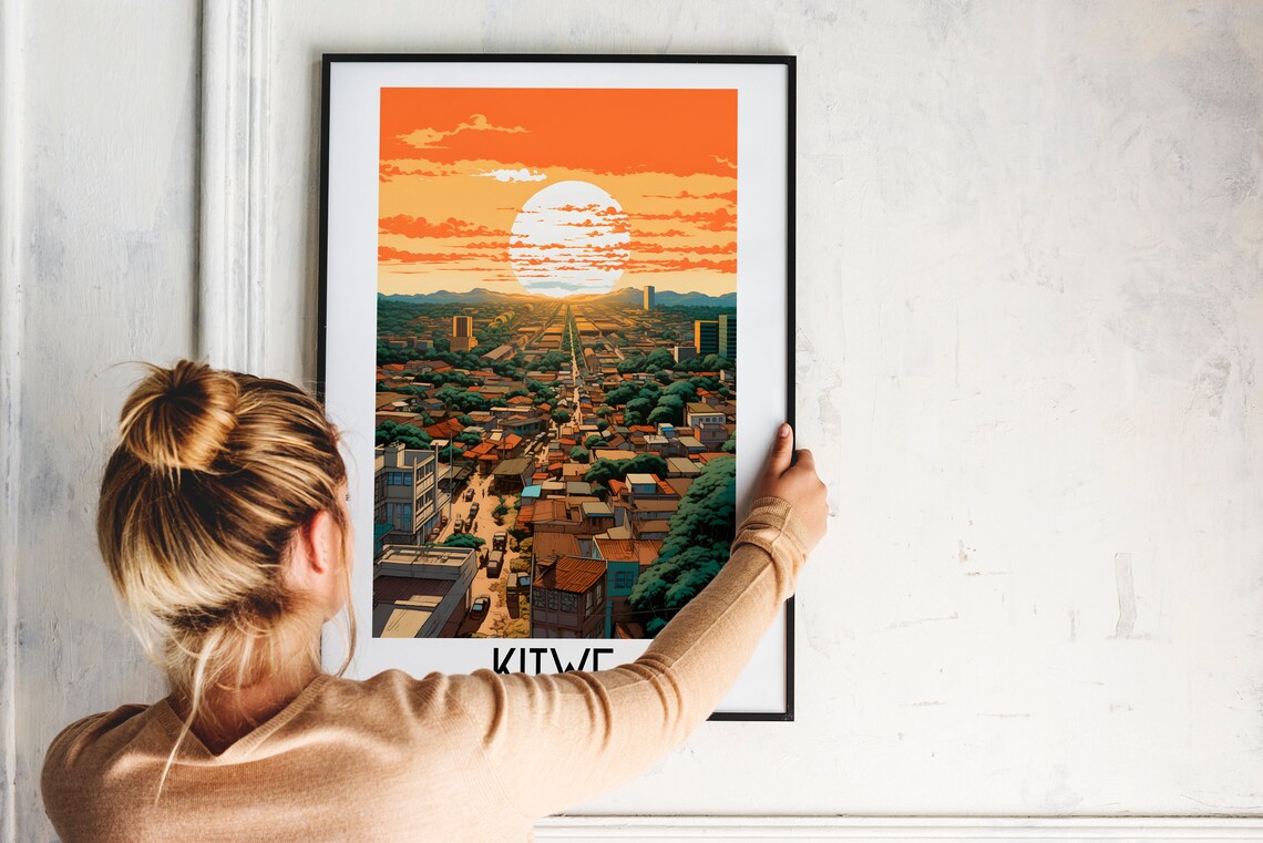 Kitwe Zambia African Golden Sunset City Skyline Aerial View Poster - Image 2