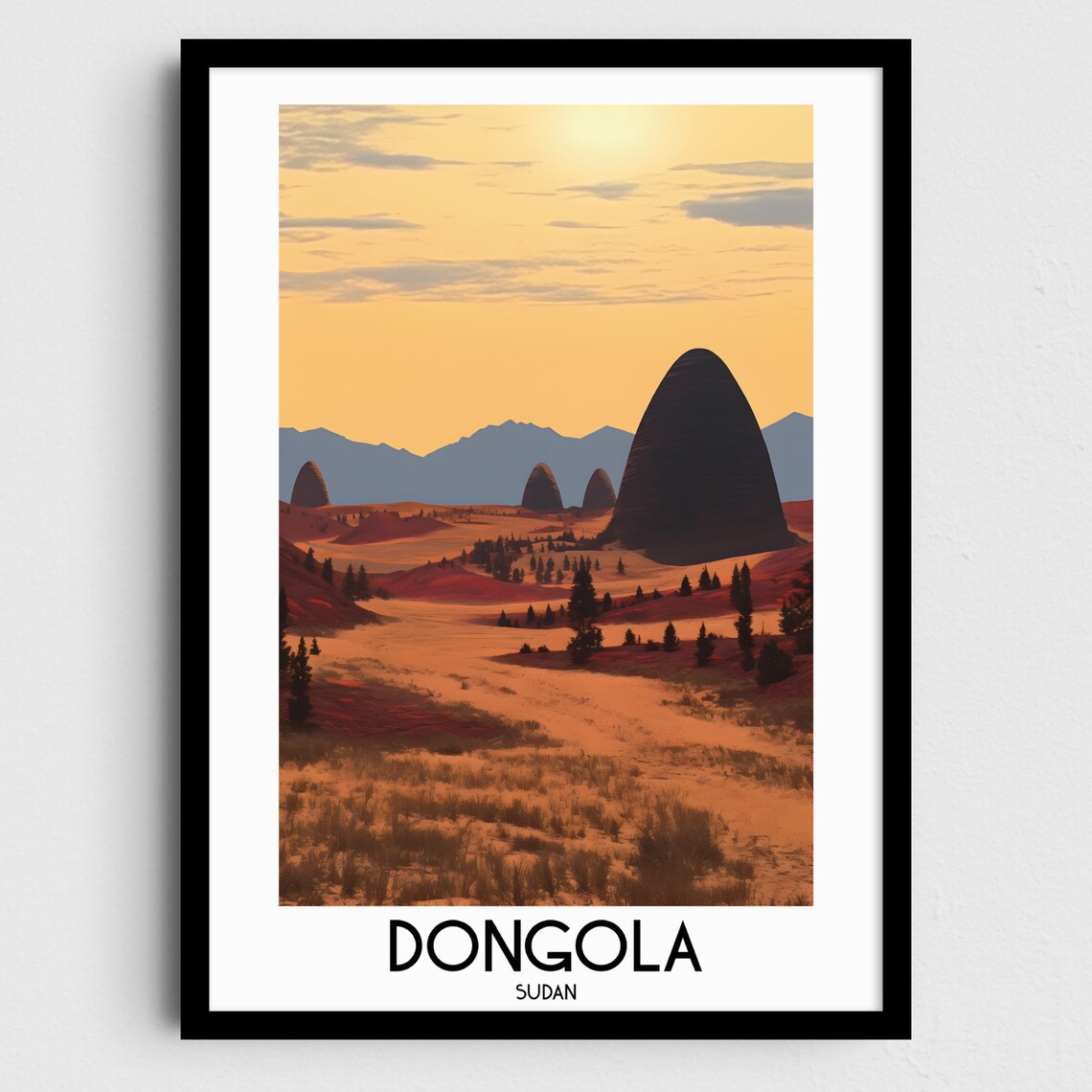 Dongola Travel Poster, Sudanese Africa Home Decor