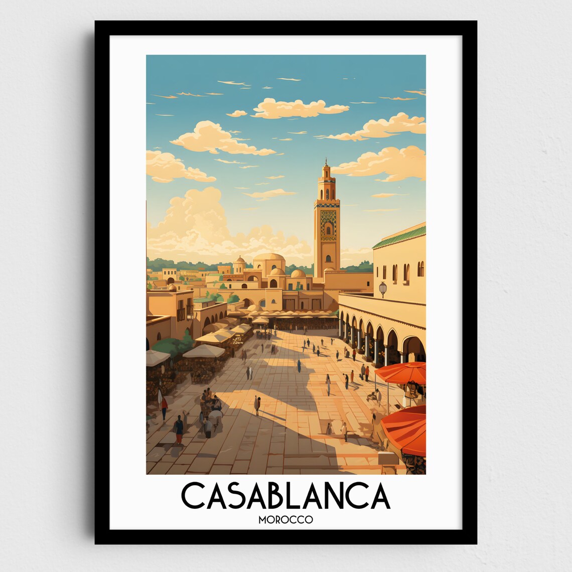 Casablanca Travel Wall Art Morocco Painting Gifts Africa Home Decor Prints Posters Handmade Art