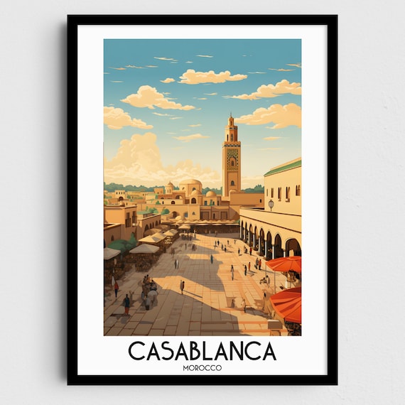 Casablanca Travel Wall Art Morocco Painting Gifts Africa Home Decor Prints Posters Handmade Art