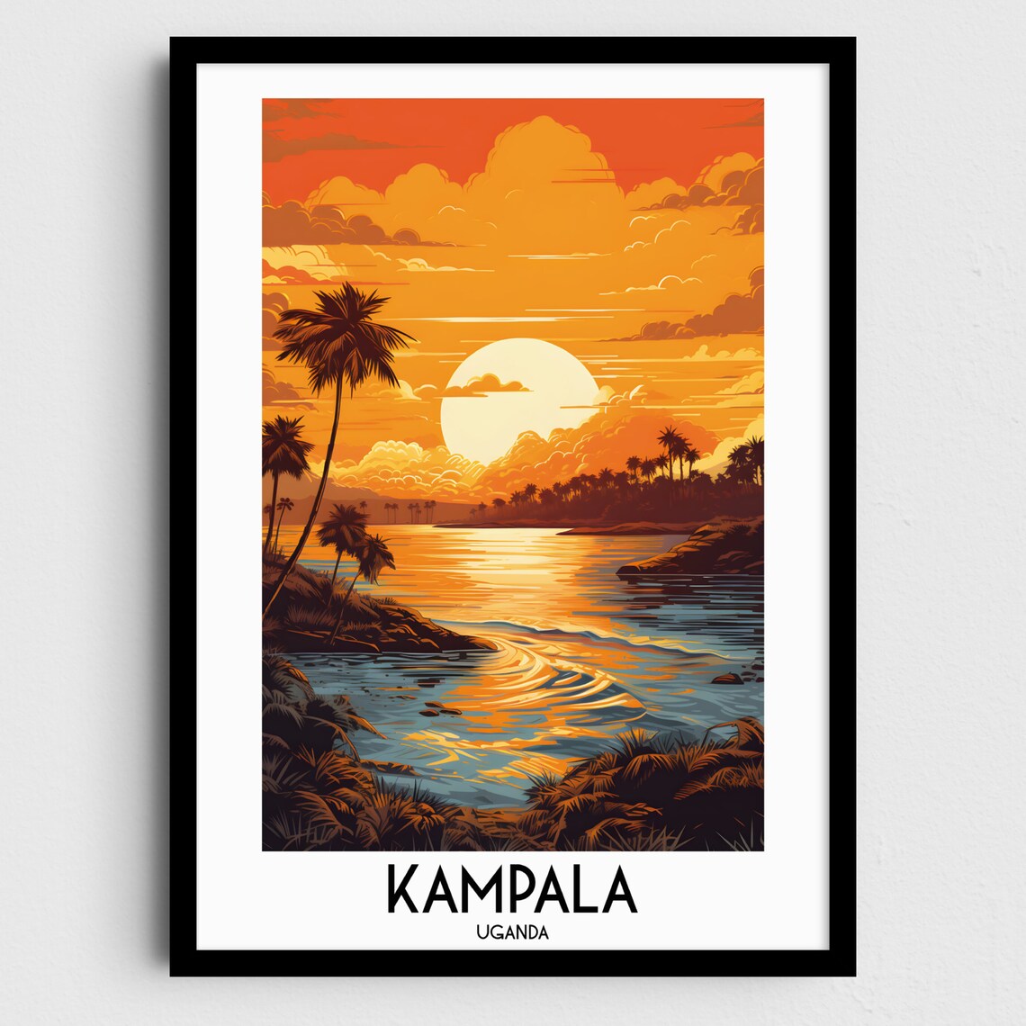 Kampala Travel Poster, Uganda Home Decor
