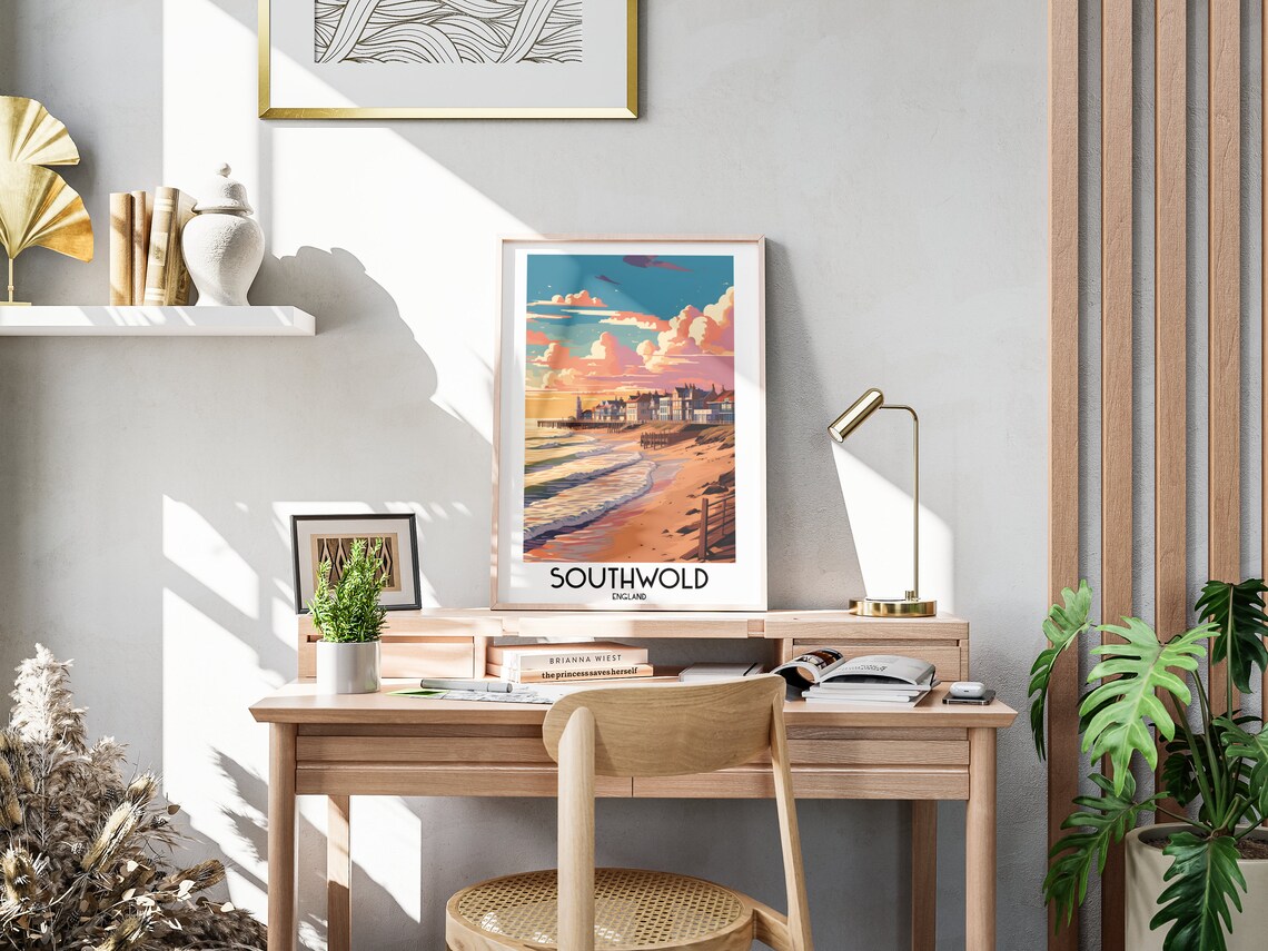 Southwold England Beach Pier Colorful Houses Seaside Travel Poster - Image 3